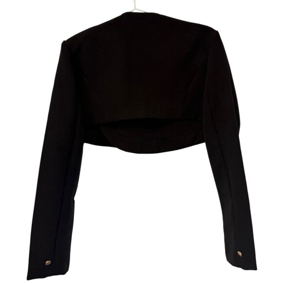 Shein gold button cropped blazer black women's size L - Picture 10 of 10